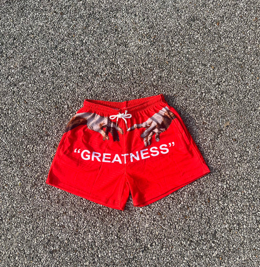 "GREATNESS" Shorts (Red)